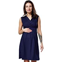 Zeta Ville - Premamá Vestido de Lactancia Efecto 2 en 1 Capa - para Mujer - 808c